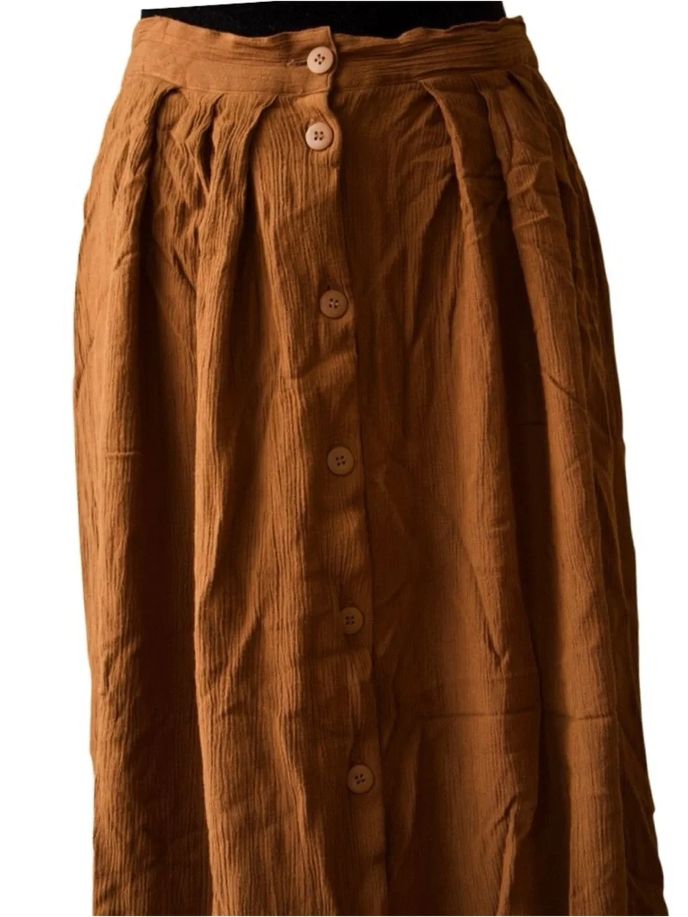 Express Rust-brown Button Front Maxi Skirt - Picture 2 of 5